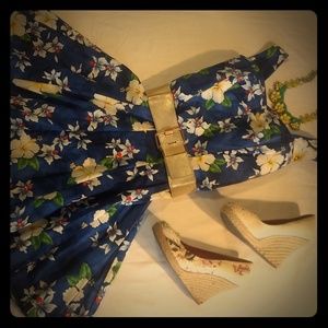 Vintage Style Floral Dress Hawaiian